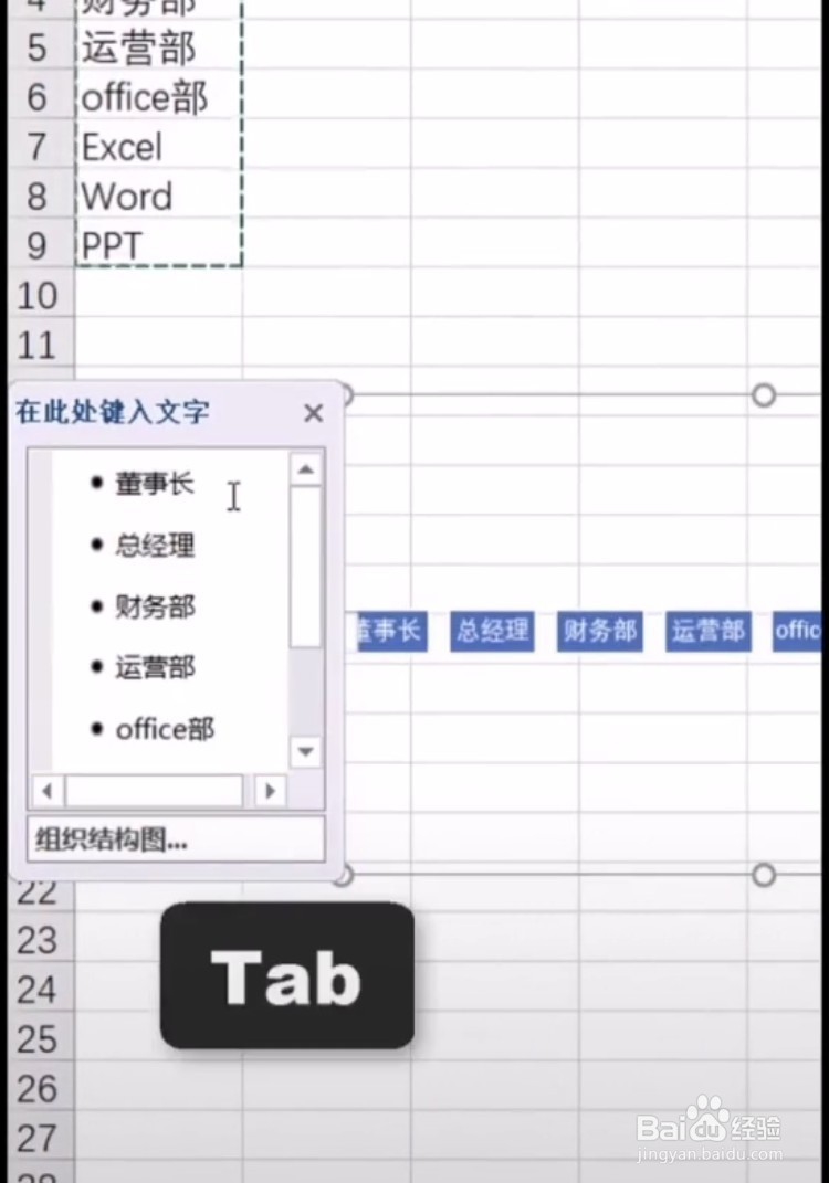 如何利用excel制作组织结构图呢？
