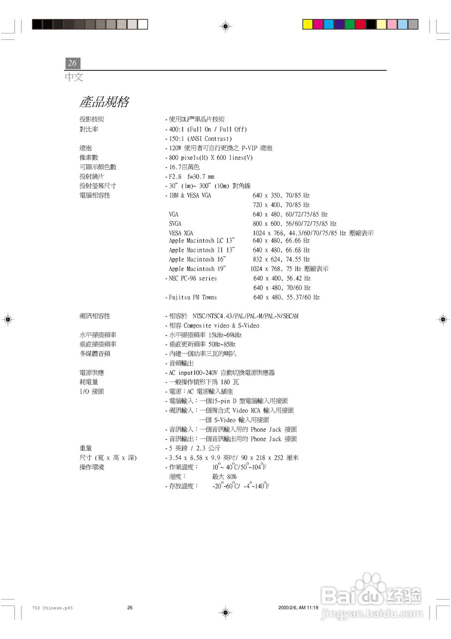 Optoma奥图码 EP702投影机说明书:[3]