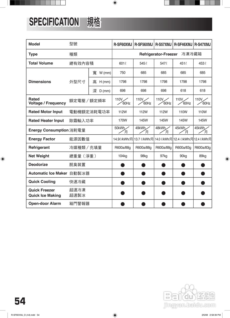 日立R-SF56XMJ电冰箱使用说明书:[6]
