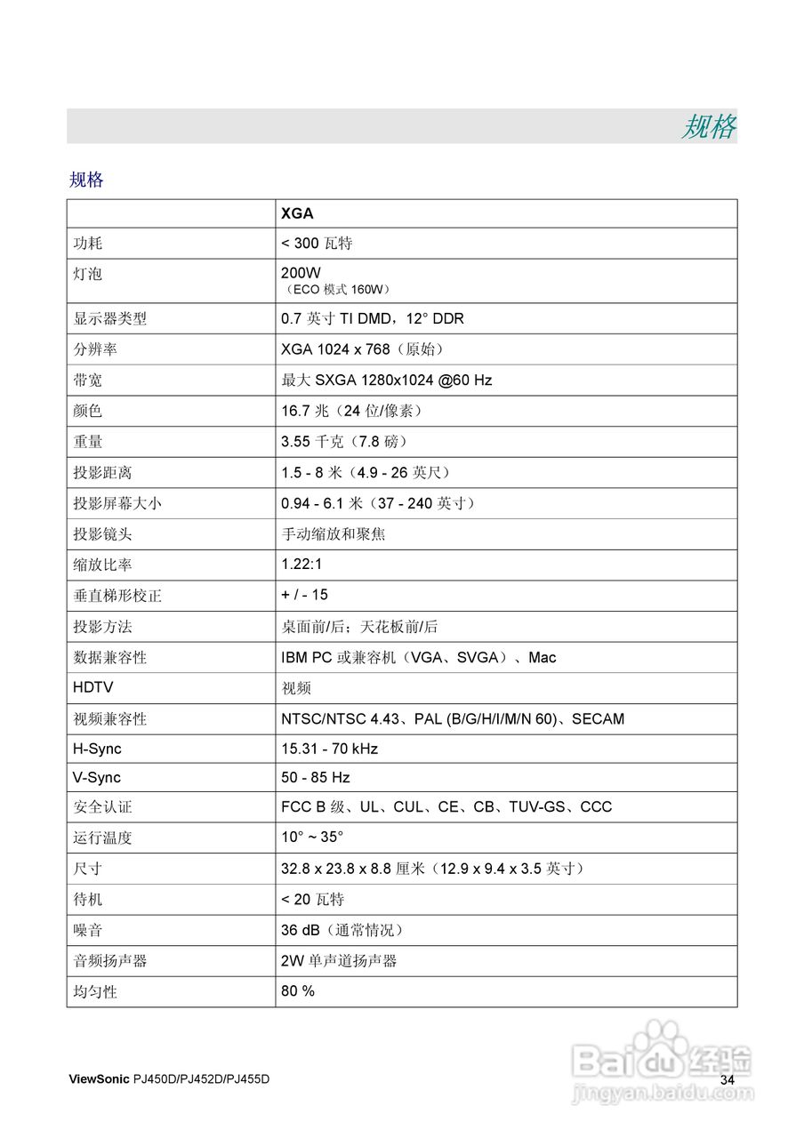 优派PJ450D投影仪使用说明书:[5]