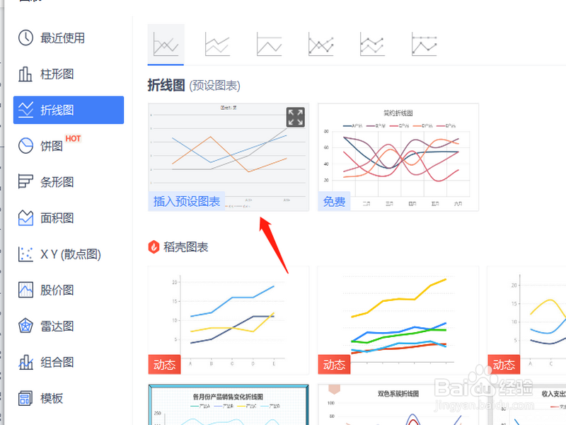 wps文字怎么插入折线图