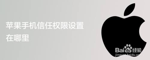 苹果手机信任权限设置在哪里