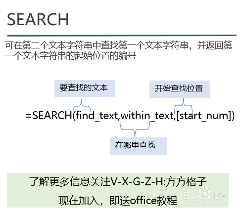 Excel中SEARCH函数的使用方法