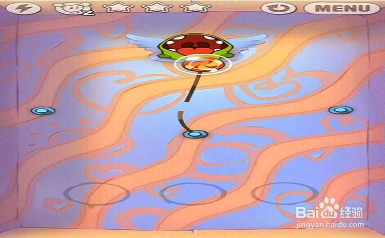 手机游戏割绳子level5-1、level5-2三星攻略