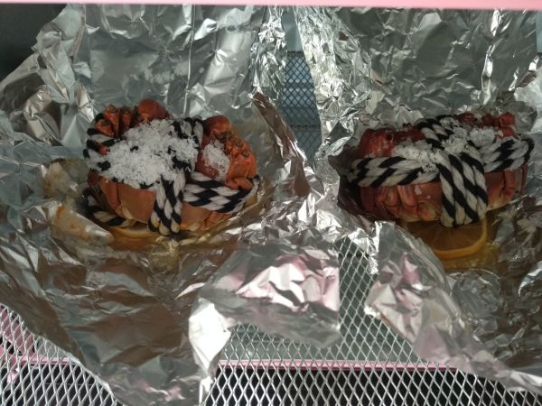 柠檬海盐烤螃蟹