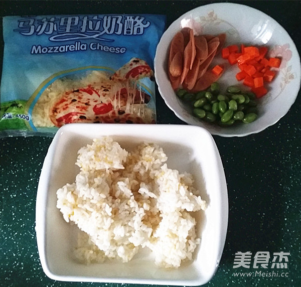 火腿肠芝士焗饭