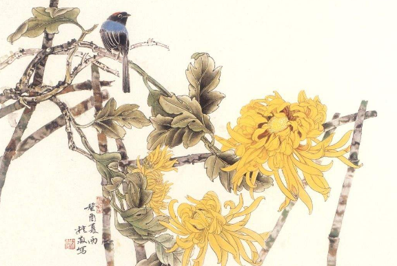飒飒西风满院栽，蕊寒香冷蝶难来。 他年我若为青帝，报与桃花一处开。 这首诗出自谁人，讲述的是什么