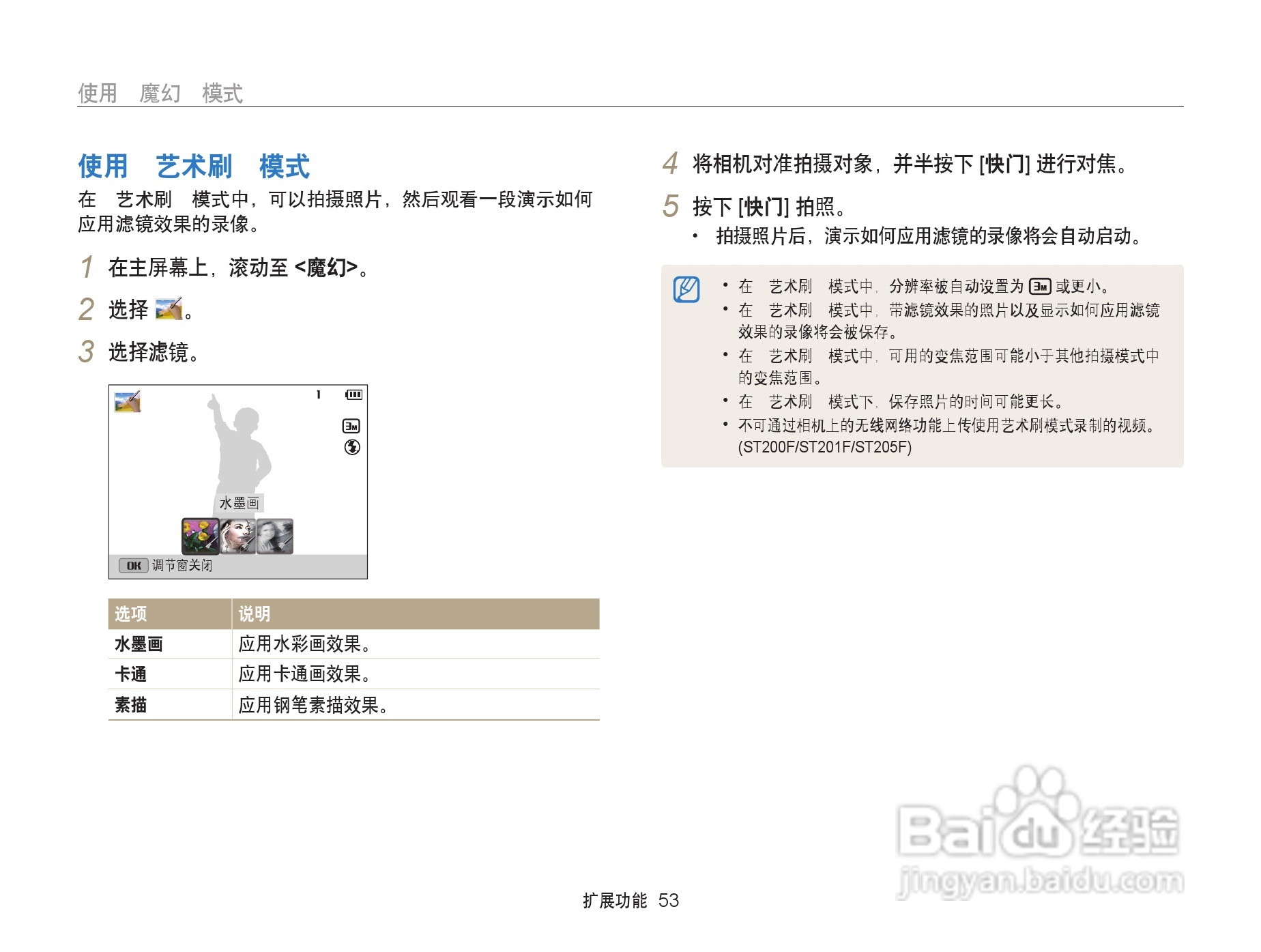 三星ST200F数码相机使用说明书:[6]
