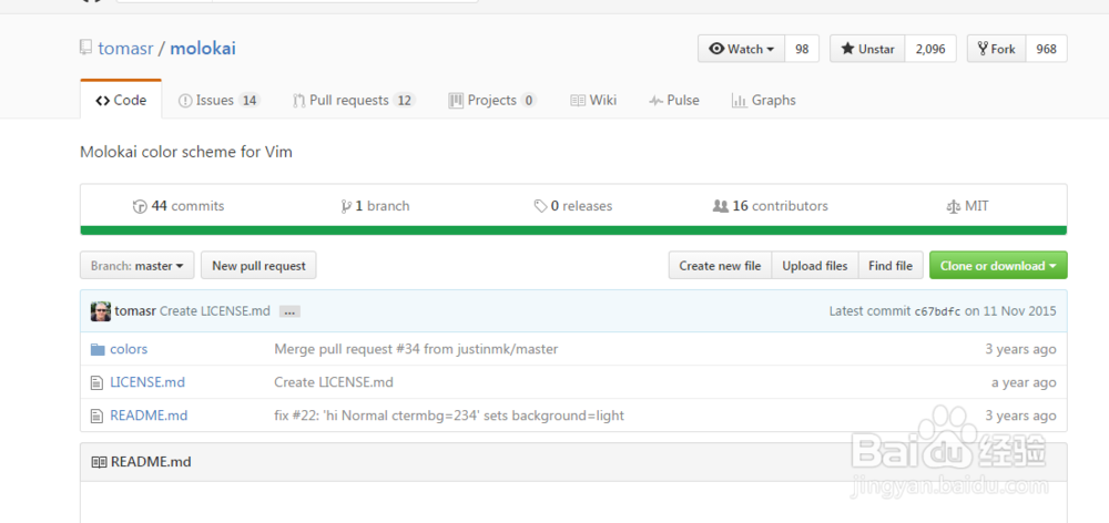 配置linux vim主题molokai