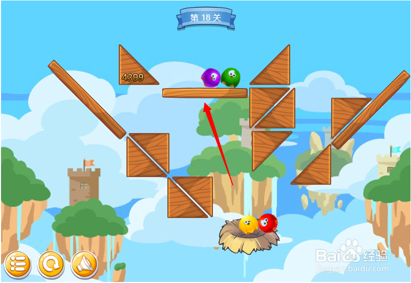 小游戏泡泡鸟历险记第18关