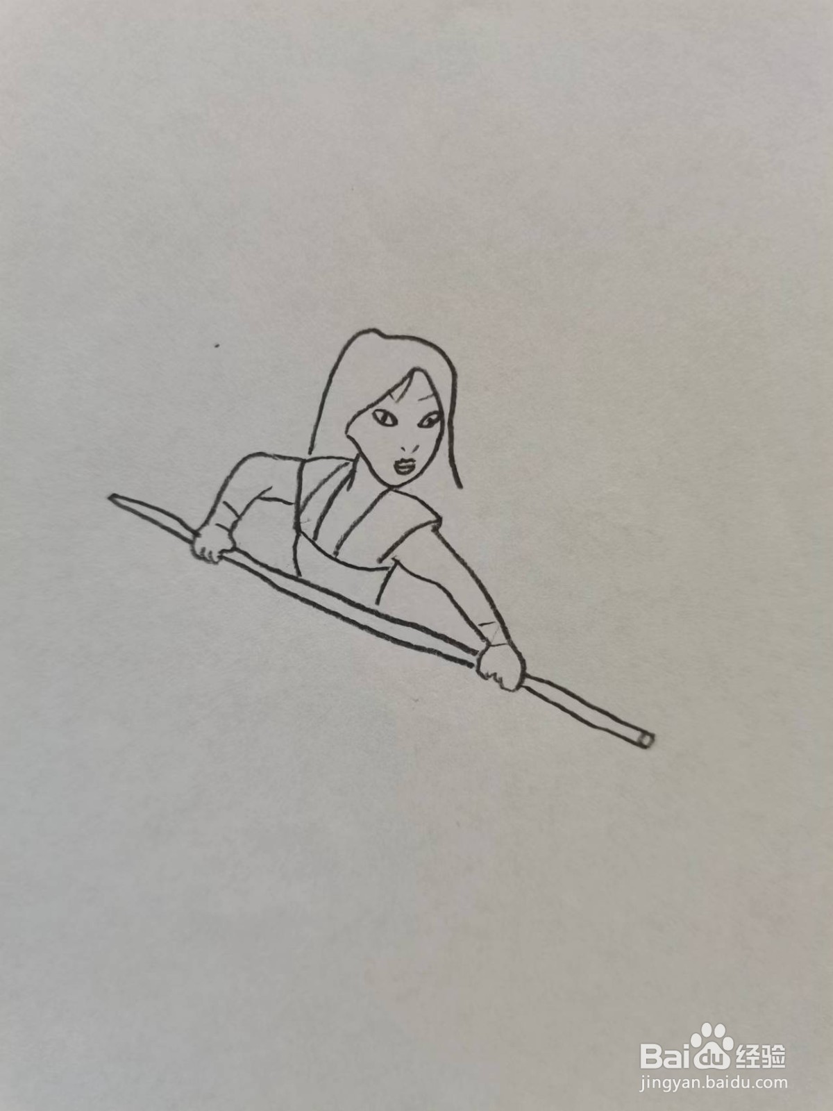 铅笔画女英雄花木兰