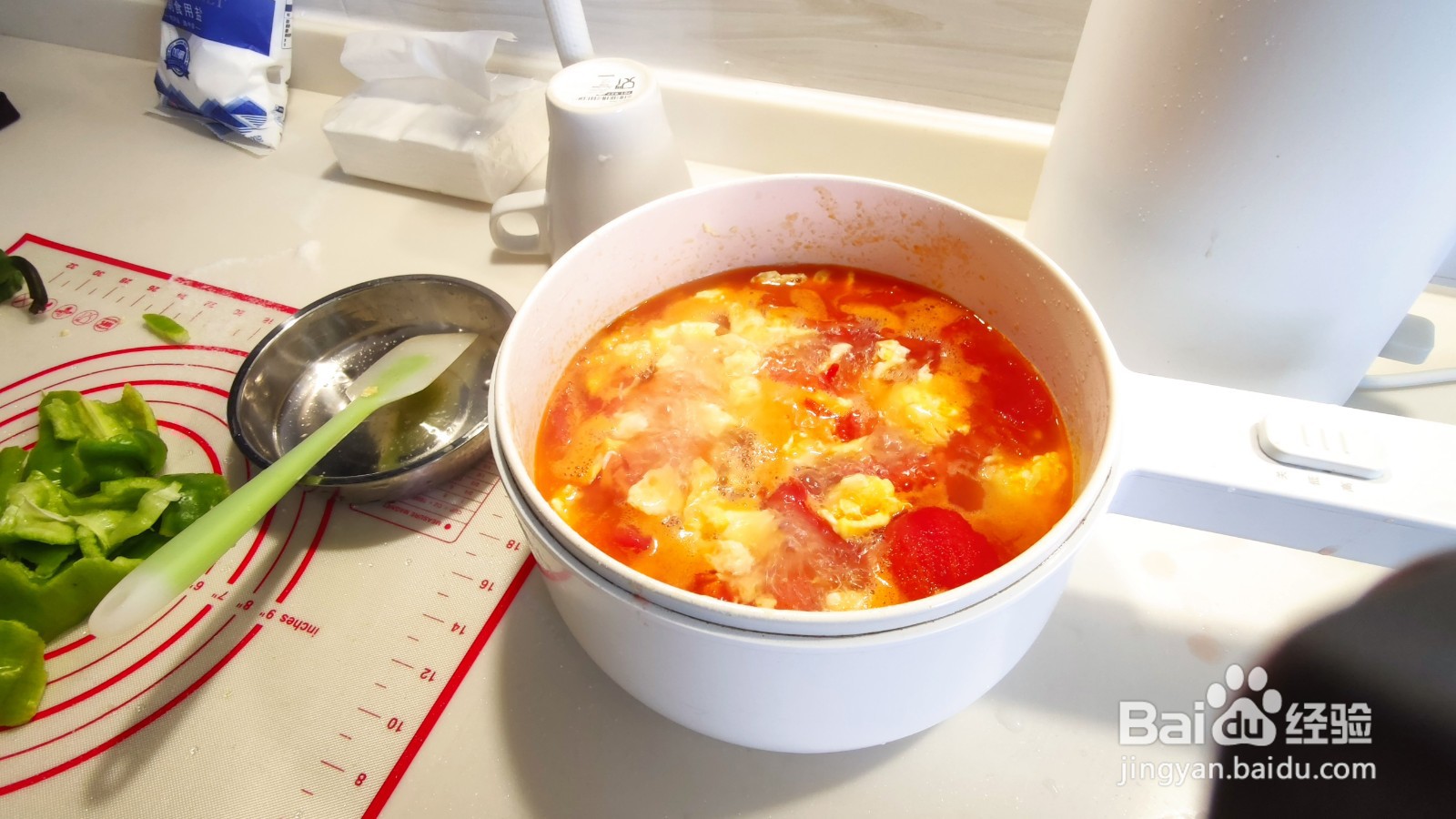 青椒西红柿鸡蛋面