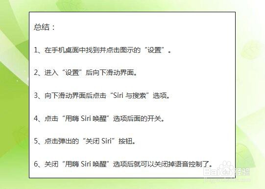 苹果手机语音控制怎么关闭