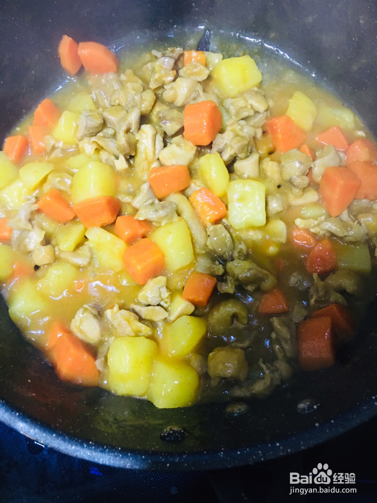 简易版的咖喱鸡肉盖饭的做法