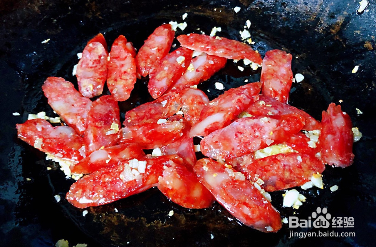 茭白炒腊肠的做法