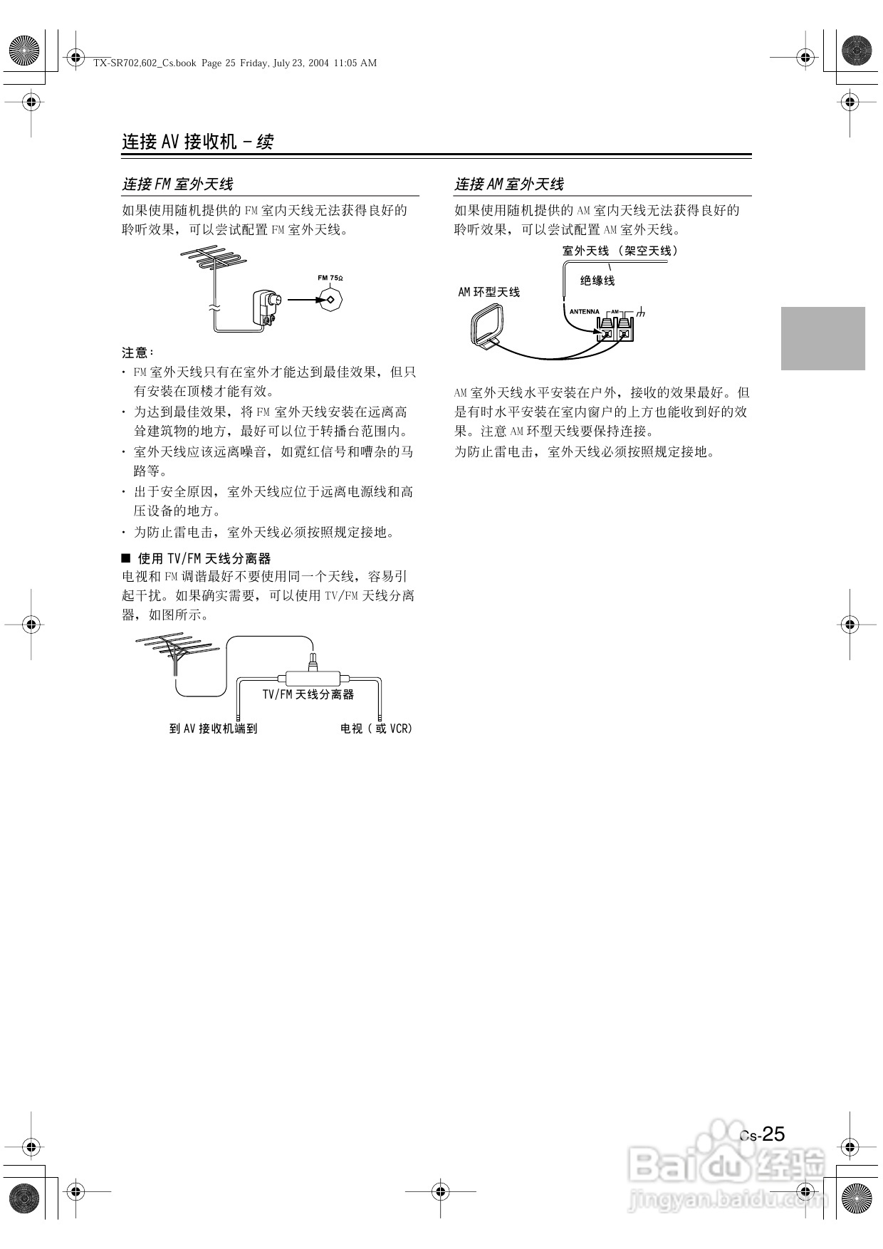 安桥AV接收机TX-SR602型使用说明书:[2]