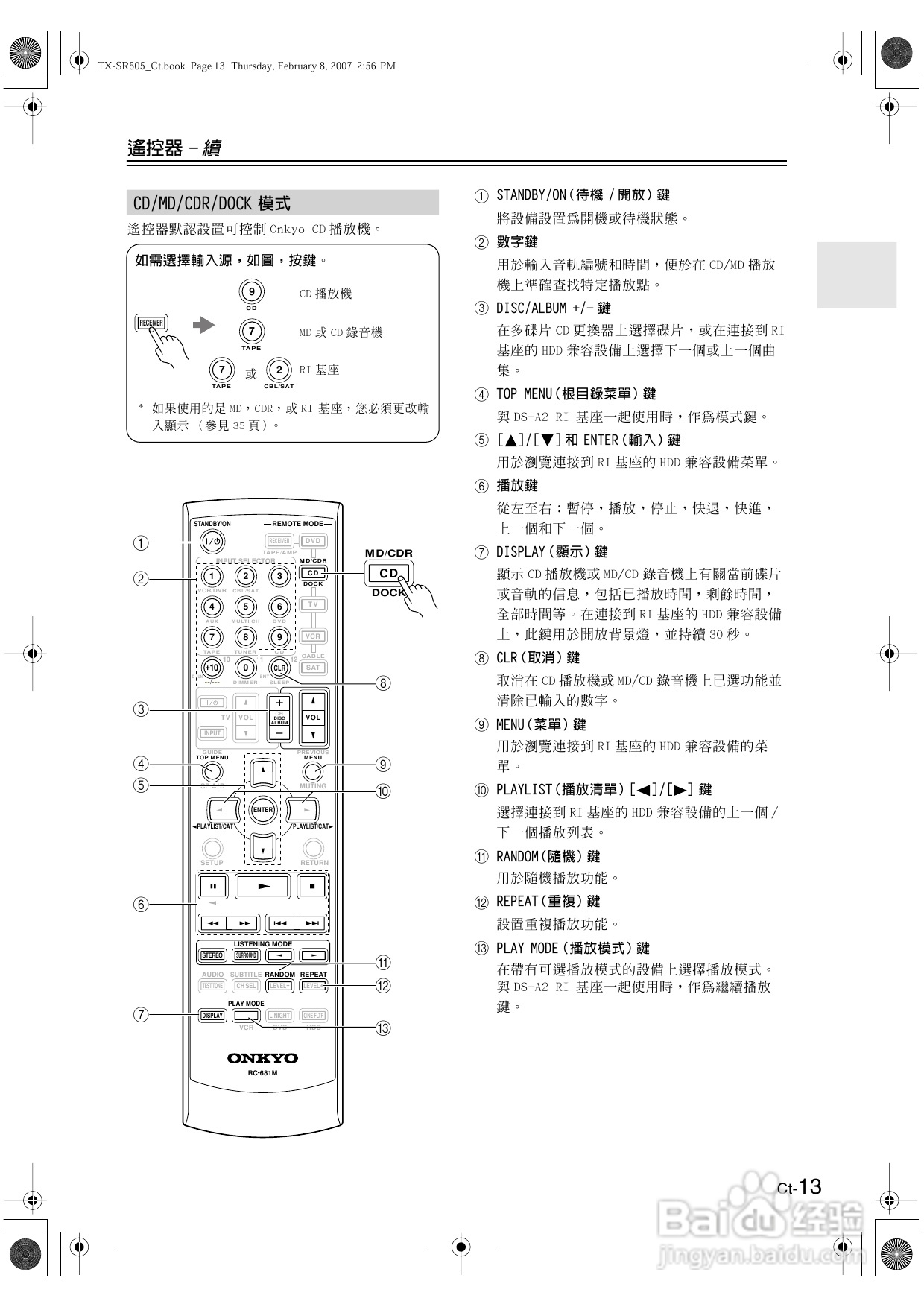 安桥TX-SR505型影音扩大机使用说明书:[1]