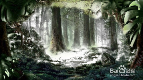 PS小技巧照片转雪景