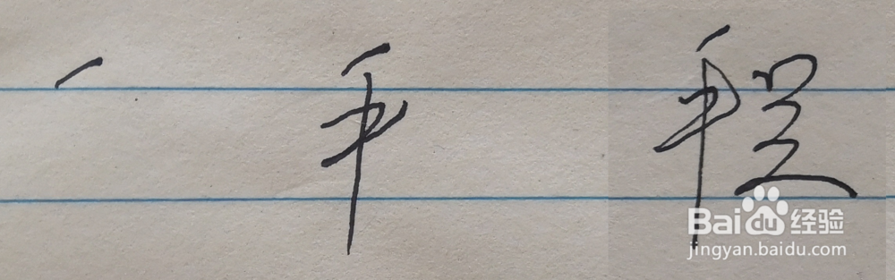 “程”字的写法,如何签名?中性笔和毛笔都有