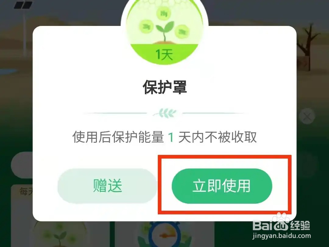蚂蚁森林怎么每天一个保护罩