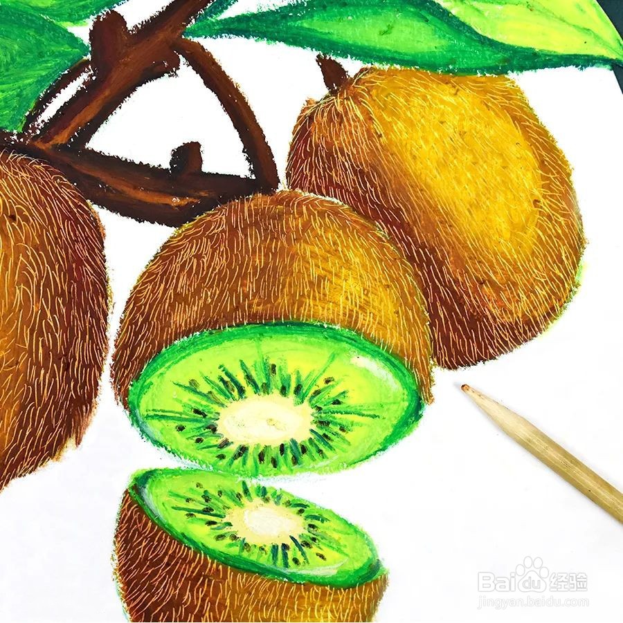 油画棒画水果