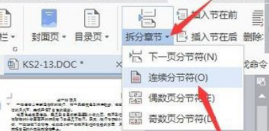 WPS里怎样取消插入分隔符