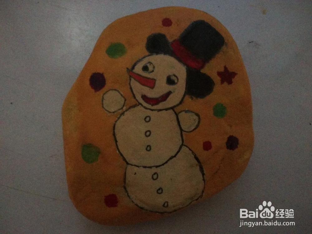 圣诞节礼物——石头画。