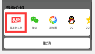 我的今日头条音频如何分享转发到头条