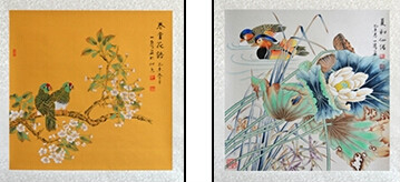 王一容《祥和四季》工笔花鸟图