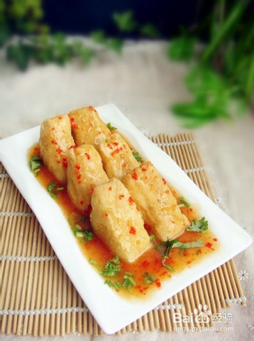 浇汁油豆腐塞肉家常菜的做法教程