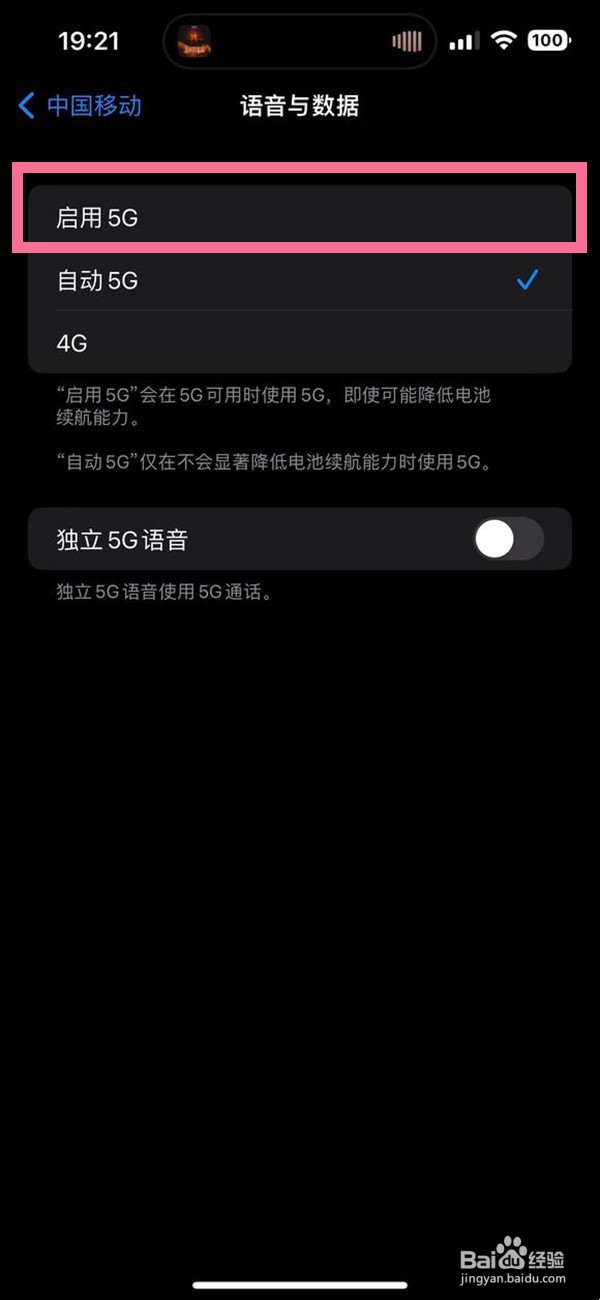 苹果12怎么设置5g网络