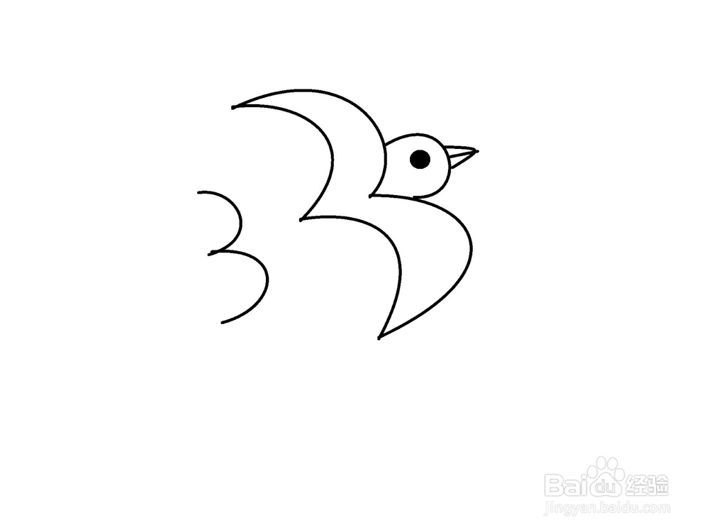 用数字3画燕子的方法