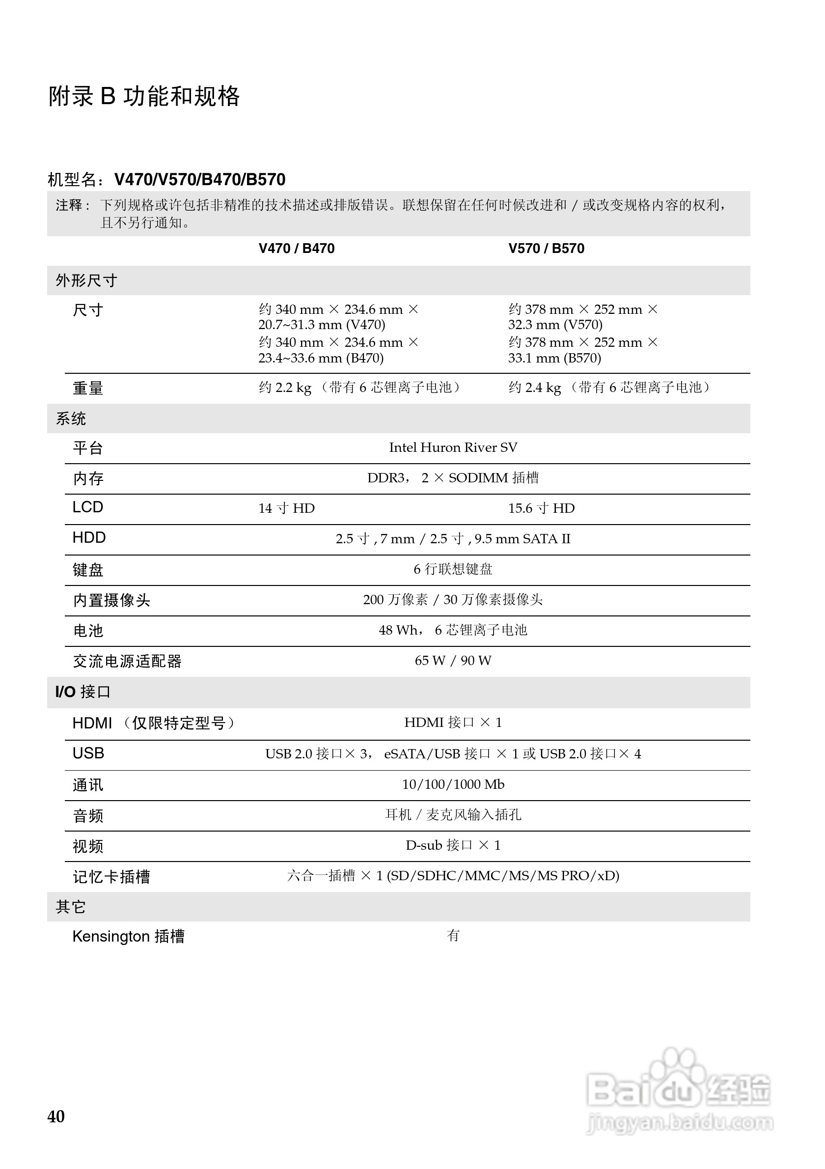 联想Lenovo V470笔记本电脑使用说明书:[5]