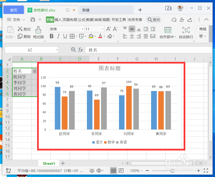 WPS Excel怎么制作柱形图