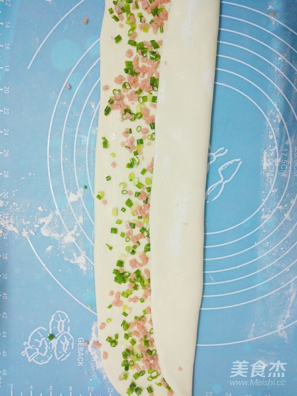 一次发酵香葱火腿花卷