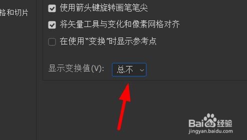 PS显示变换图如何设置为总不