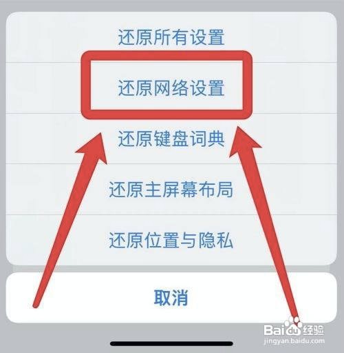 苹果手机怎么还原网络设置