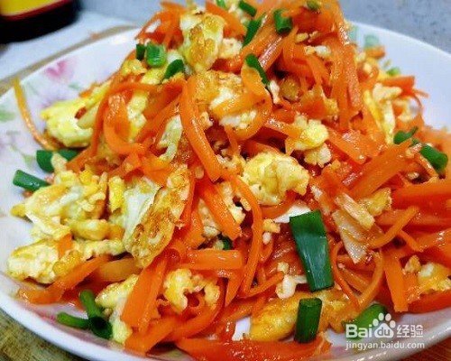 美味的胡萝卜炒鸡蛋