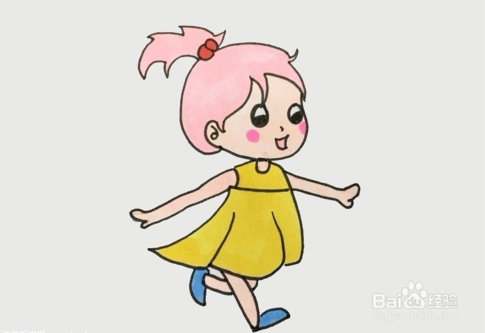 伴儿成长简笔画系列-少女怎么画方法二