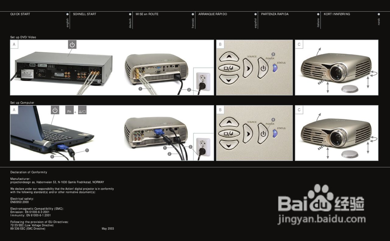 projectiondesign Action! model one投影机说明书:[4]