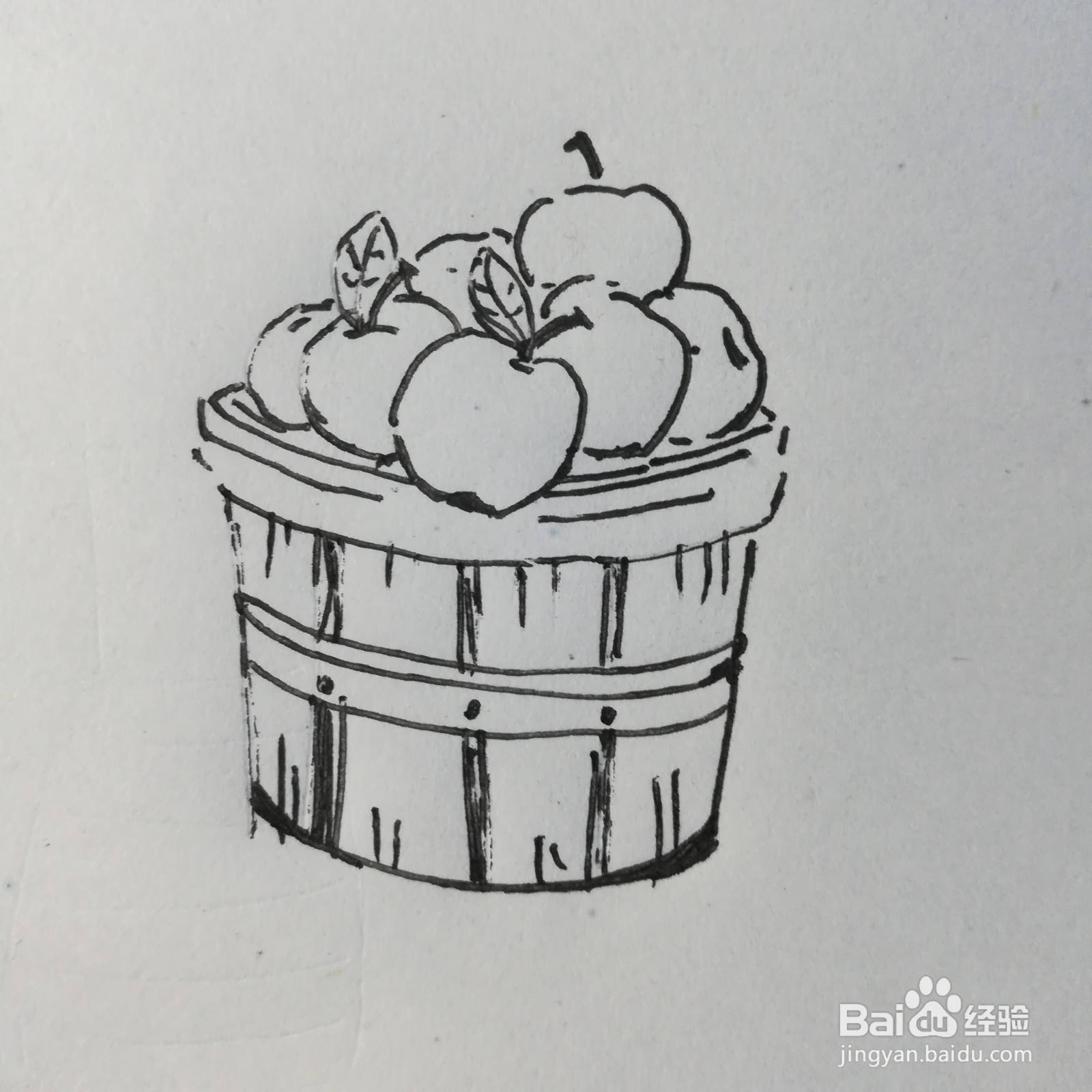 怎么画一筐红苹果简笔画