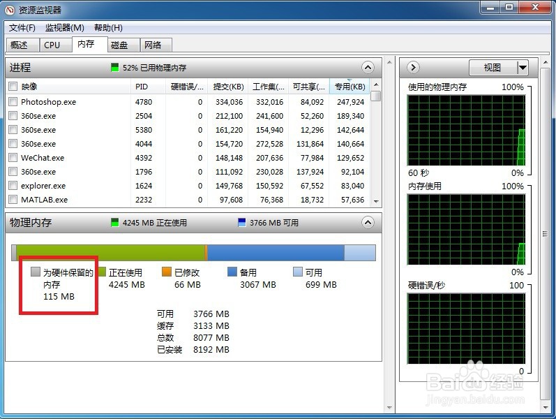 windows7 为硬件保留的内存 系统显示16G 可用8G