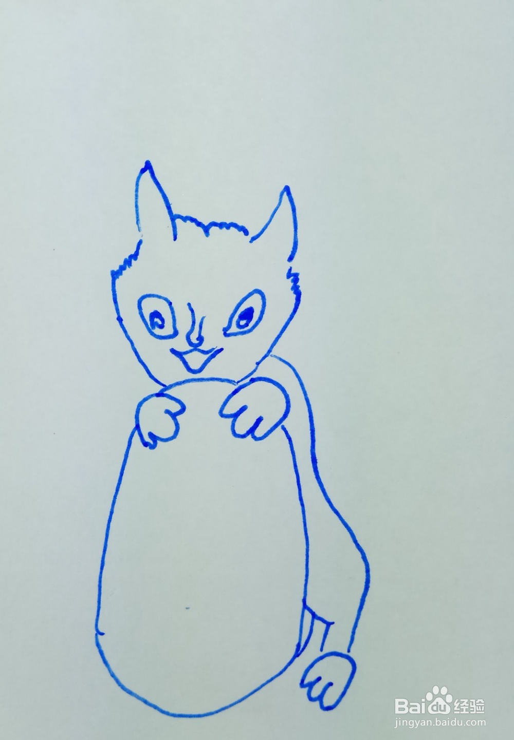 怎样画简笔画大尾巴黄猫？