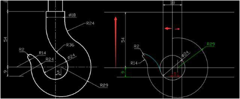 机械制图吊钩手工画法