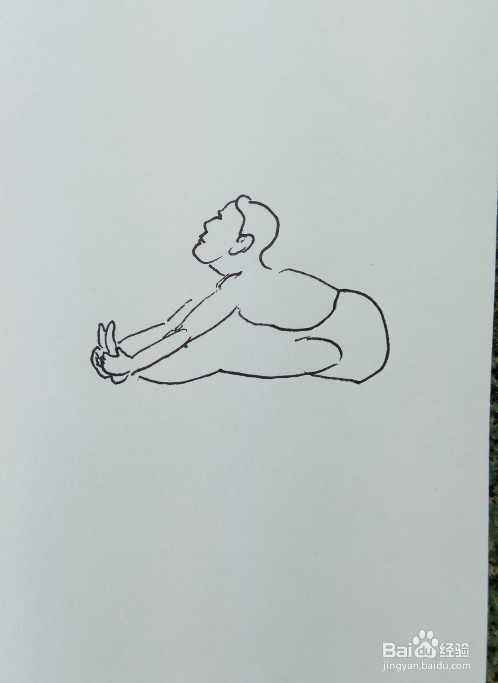 怎样画儿童简笔画“健身运动之拉足掌练习”？