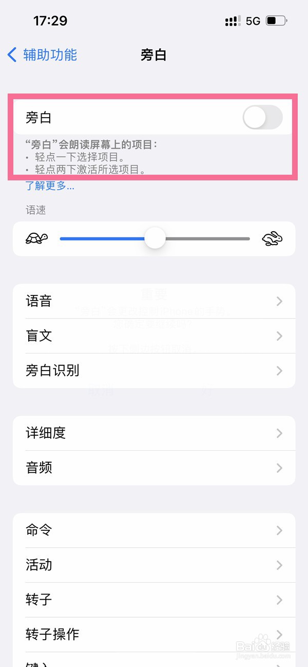 苹果手机旁白功能怎么打开