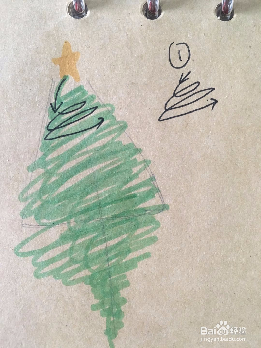 简单小清新圣诞树的画法