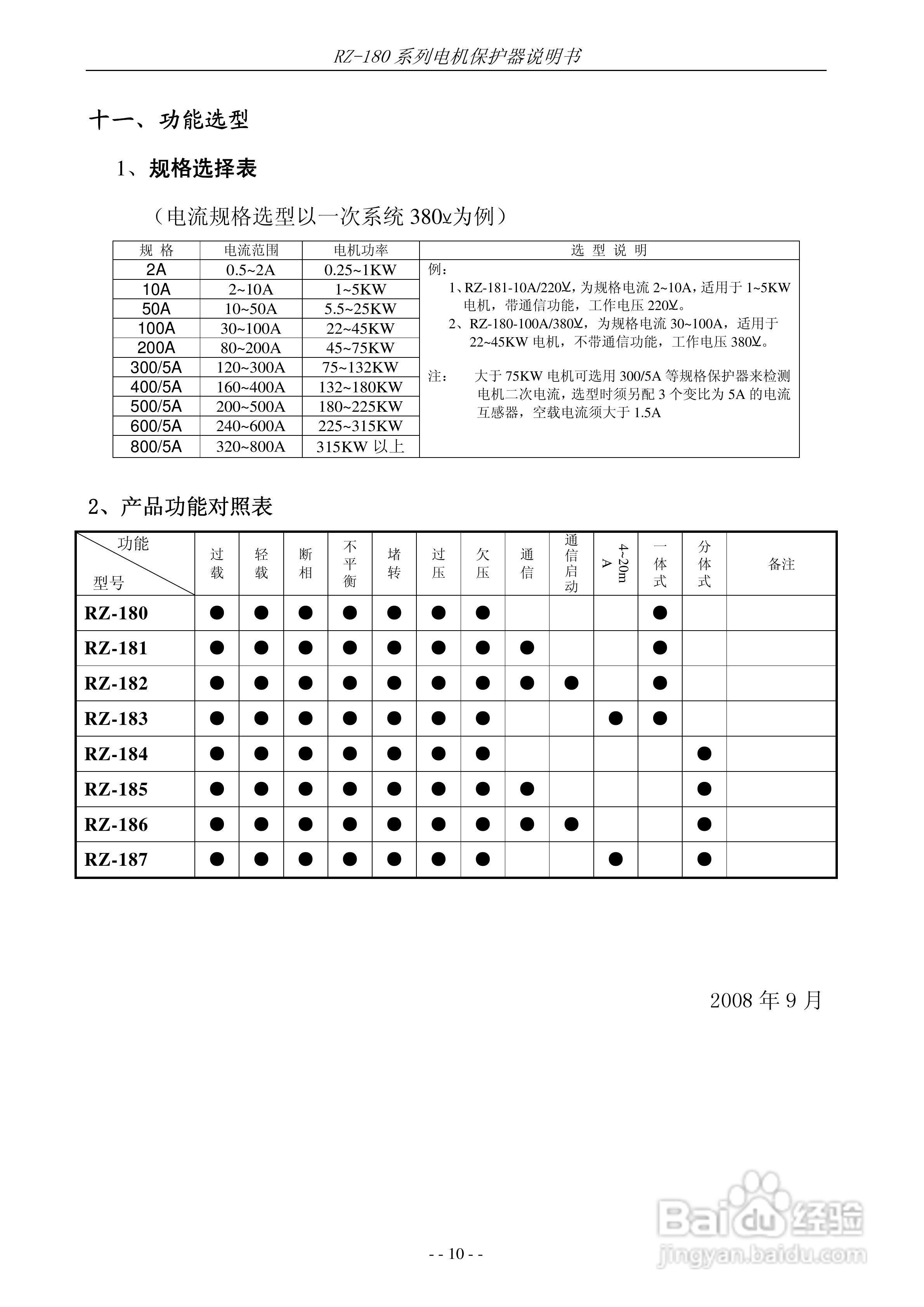 锐智RZ-180系列电动机保护器说明书:[1]