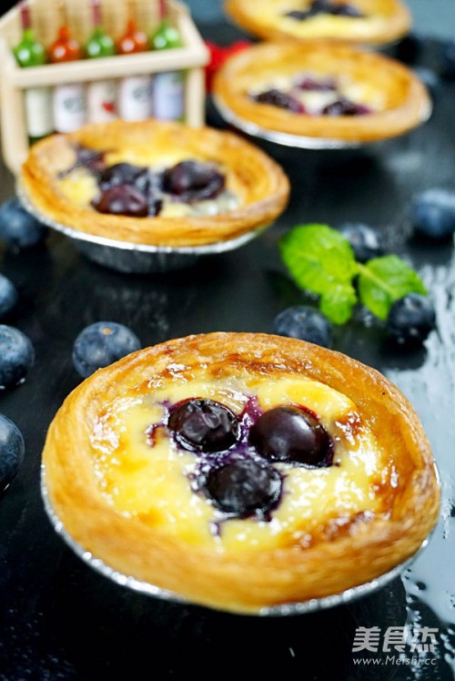 蓝莓蛋挞的做法