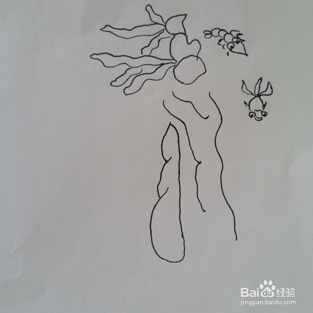 幼儿手工简笔画热闹的水底世界